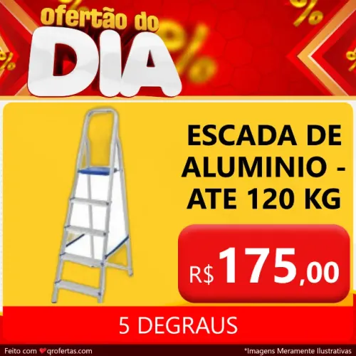 ESCADA DE ALUMINIO DE 5 DEGRAUS 