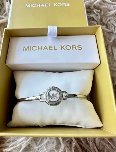 Bracelete Michael Kors em Prata com Zircônias Original Importado 