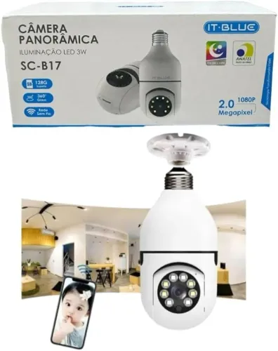 Câmera Lâmpada WI-FI giratória (JK eletrônicos qualidade e honestidade)