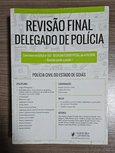 Livro Revisão Final Delegado de Polícia do Estado de Goiás - 2016