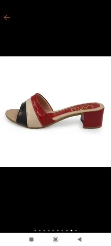 Tamanco Feminino Lofty Color Block Salto Bloco