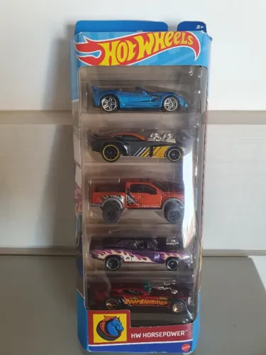 5 unidades de carros Hot Wheels - Coleção HW HorsePower