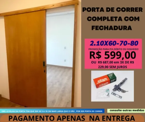porta p/ banheiro de correr com fechadura consulte o frete zs-zl-zo-zn-zbc