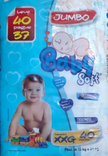 Promoção somente Hojé 3 pacotes de Fralda Baby Soft XXG 40 unidades cada