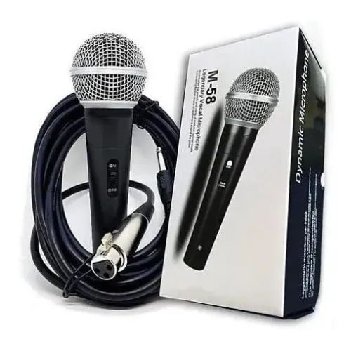 Microfone Dinâmico M-58 - Vocal e Karaoke