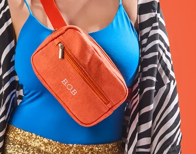 BOB Pochete Carnaval Folia Edição Limitada Laranja Terracota Personalizada 3 Bolsos Única