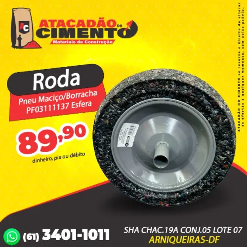 Roda Pneu Maciço Borracha PF03111137 Esfera 