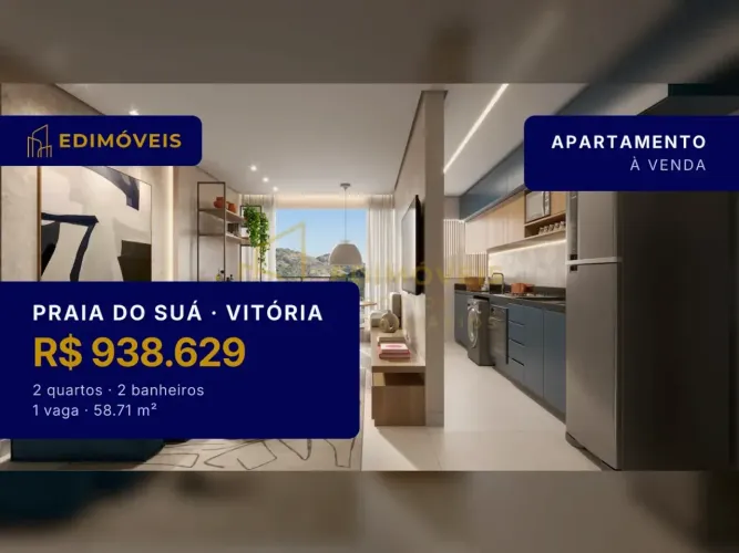 Investimento seguro: Apartamento 2 quartos na Praia do Suá, alta valorização