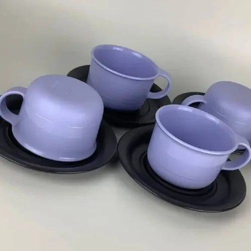 Jogo 4 xícaras com pires Tupperware