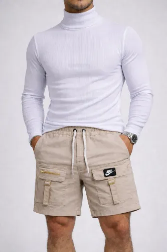 Kit Camisa Gola Alta e Bermuda Cargo Zíper