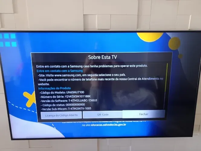 Smart TV Samsung 4K de 65 polegadas