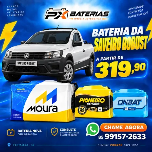 BATERIA PIFOU? PEDIU, CHEGOU BATERIAS! BATERIAS NOVAS (SAVEIRO) A PARTIR DE 299,90