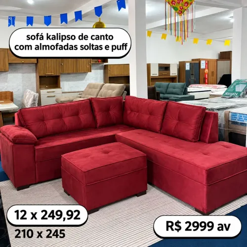 PROMOÇÃO URGENTE - Sofá de Canto Kalipso Disponível com Almofadas