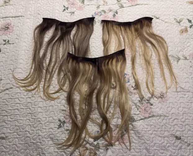 Cabelo humano brasileiro do Sul - Loiro - 25 cm cada