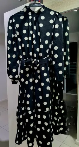 Vestido longo poa, novo - tam p