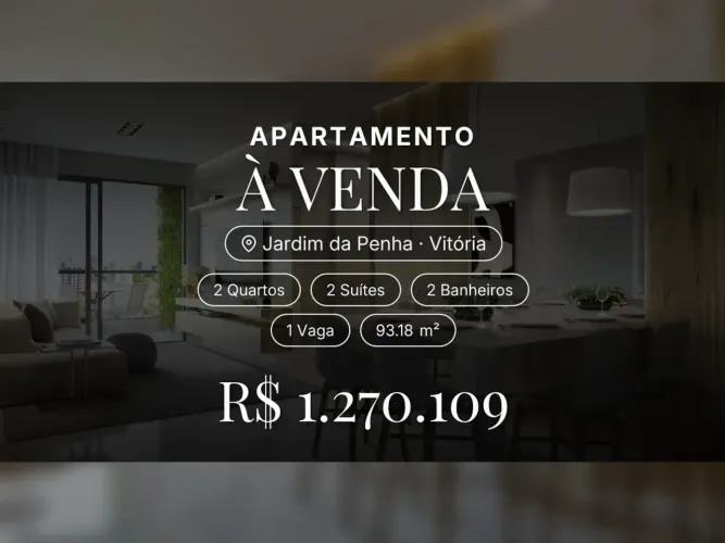 S BELLO: Apartamento com 2 Suítes e Garden em Jardim da Penha