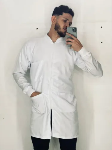 Jaleco masculino em gabardine/oxford