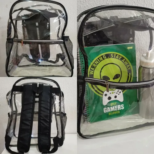 Mochila grande transparente