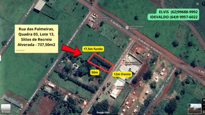 Lote Gigante Em Jatai 737m2 - Sitios de Recreio Alvorada - Urgente - Direto com o Dono