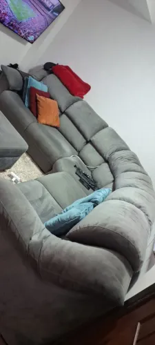 Sofá de Canto Grande na Cor Cinza Usado em Bom Estado 2.50mx2.75m