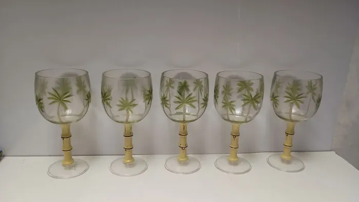 conjunto de 5 taças de acrílico da linha Palm Tree - 400 ml