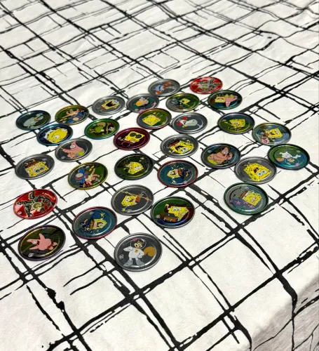 Tazos Titanium Metal Bob Esponja Yi-Gi-Oh! Elma Chips