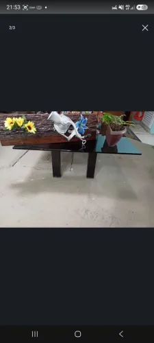 Mesa Vidro Fumê (Base aço tubular)