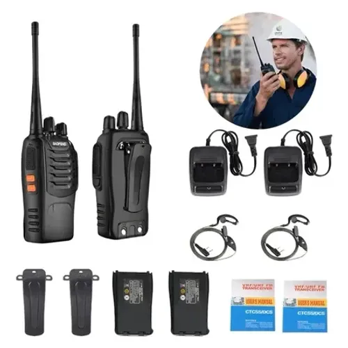 kit 2 rádios comunicador baofeng Alcance 12 Km 16 Canais BF 777S Profissional recarregável