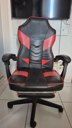 Cadeira gamer reclinavel preta e vermelho 