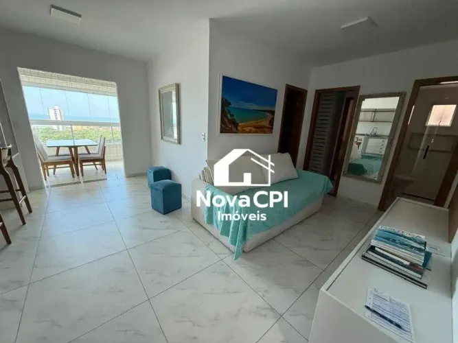 Apartamento 2 Quartos Mobiliado a 150m da Praia na Vila Mirim em Praia Grande com Lazer Co