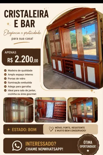 Vendo cristaleira e bar