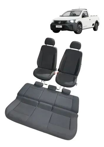 Jogo Banco Tecido Vw Saveiro Cabine Dupla 2025 Branca