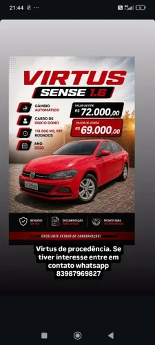 Volkswagen Virtus Sense 1.6 Flex 16V 5P Aut. (pcd) 2020