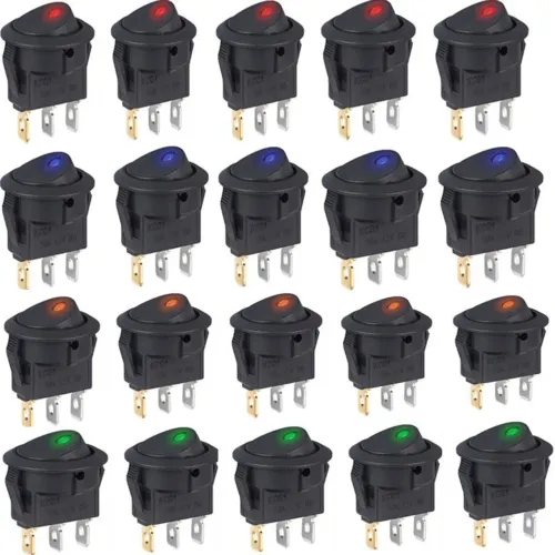 Botão liga desliga 20A com led , 4 cores disponíveis 