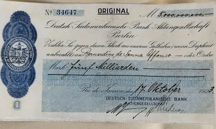 Documento banco Sudamerikaniche -Alemão - 1923