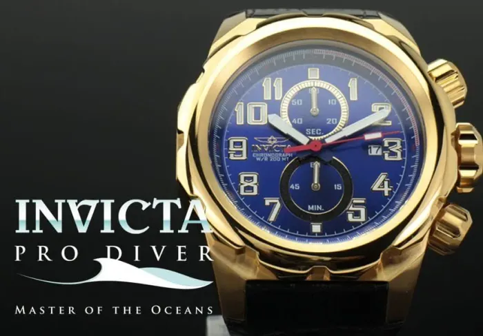 Relógio Invicta Master Ocean Gold Pro Driver  +  Case Original de Transporte