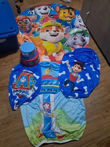 Decoração  festa Patrulha canina e bolo fake