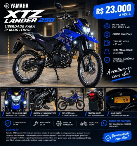 Yamaha XTZ 250 Lander - Impecável e Completa!