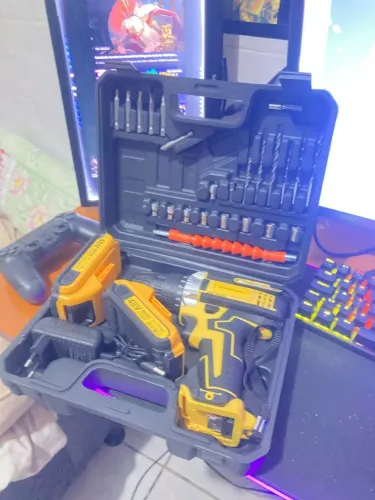 Kit Parafusadeira e Furadeira 48V Bivolt + 2 Baterias + Maleta de Acessórios