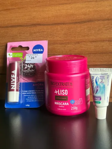 Kit Máscara Bio Extratus +Batom Nívea +BRINDE