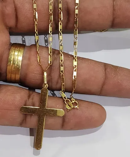 Cordão piastrine de ouro 18k, 70 centímetros