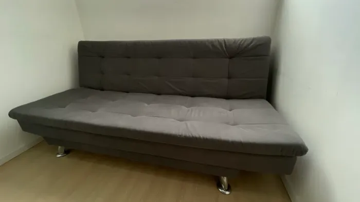 Sofá-Cama 3 Lugares Casal Premium - Suede Cinza