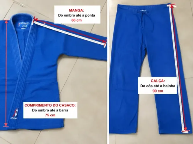 Kimono Judô Seishin M4 Azul Trançado - Excelente Estado