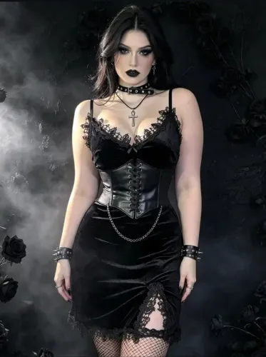 Vestido veludo gotico - leia a descrição - goth dark aesthetic