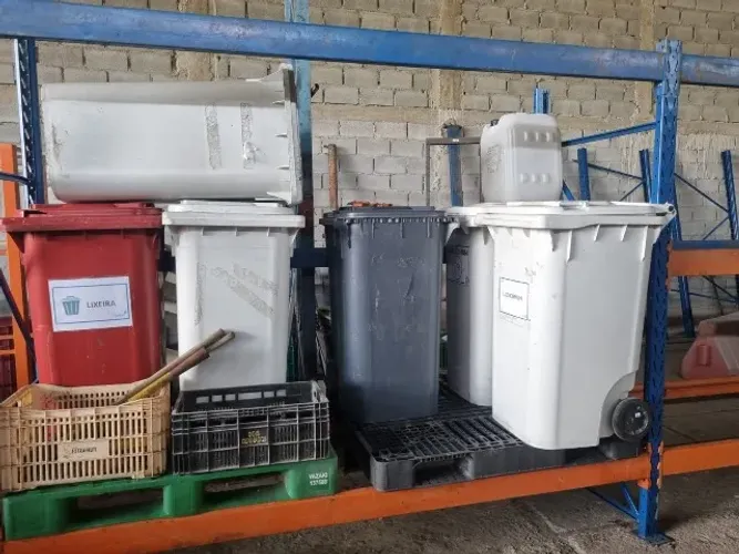 Lixeira Grande 240l - Coletor Lixo Com Rodas