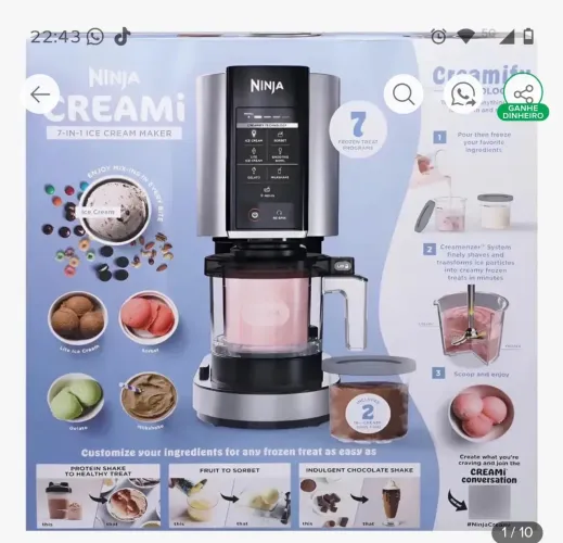 Máquina de sorvete ninja creami lacrada