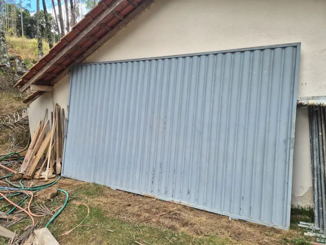 Portão de garagem aço galvanizado 4x2,30