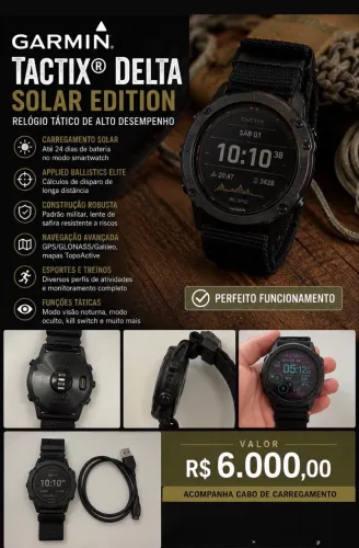 Relógio GARMIN TACTIX Delta Solar Edition