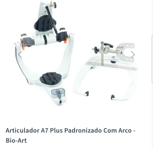 Articulador A7 Plus padronizado com arco facial - Bioart