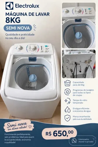 Máquina de Lavar- Eletrolux 08kg